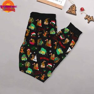 Merry Christmas Scooby T Shirt Pajama Set For Adults And Kid 3