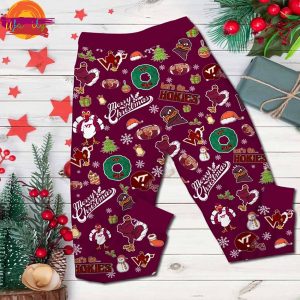 Merry Christmas Virginia Tech Hokies T Shirt Pajama Set 3