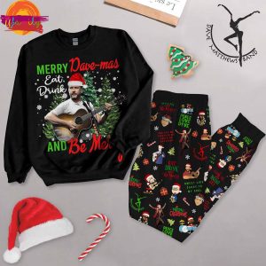 Merry Dave Mas And Be Merry Christmas Long Sleeve Pajama Set