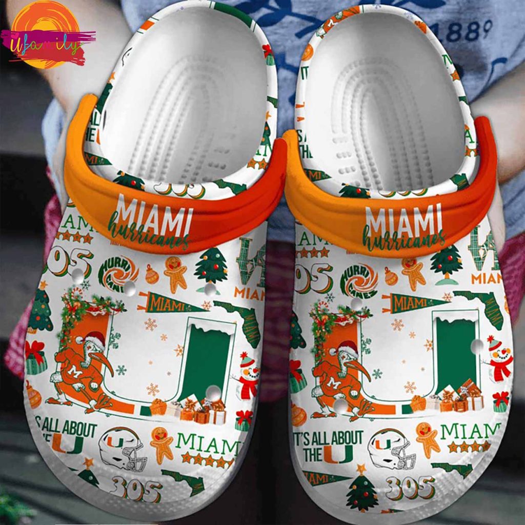 Miami Hurricanes NCAA Christmas Crocs For Fans