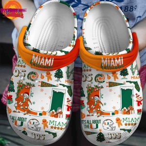 Miami Hurricanes NCAA Christmas Crocs For Fans 1