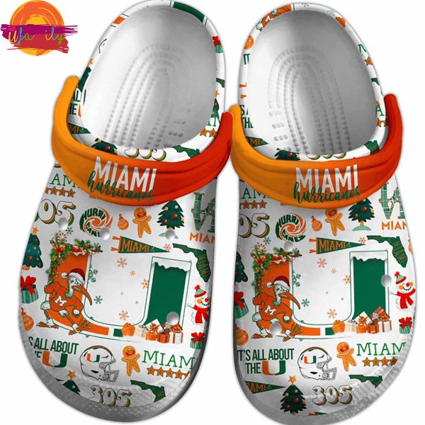 Miami Hurricanes NCAA Christmas Crocs For Fans