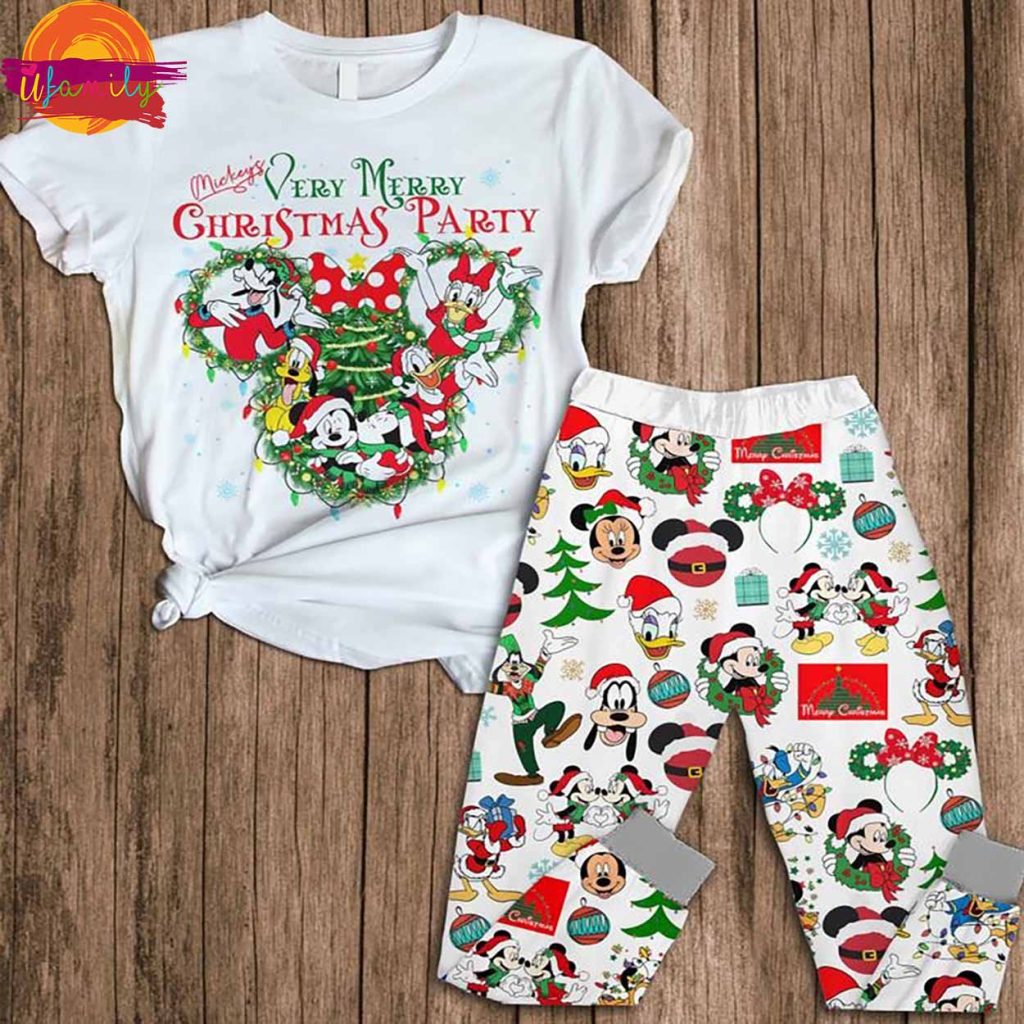 Mickey Very Merry Christmas Party 2024 T Shirt Pajama Set