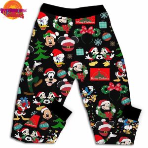 Mickeys Very Merry CHristmas Party Black Pajama Shirt For Sale 3