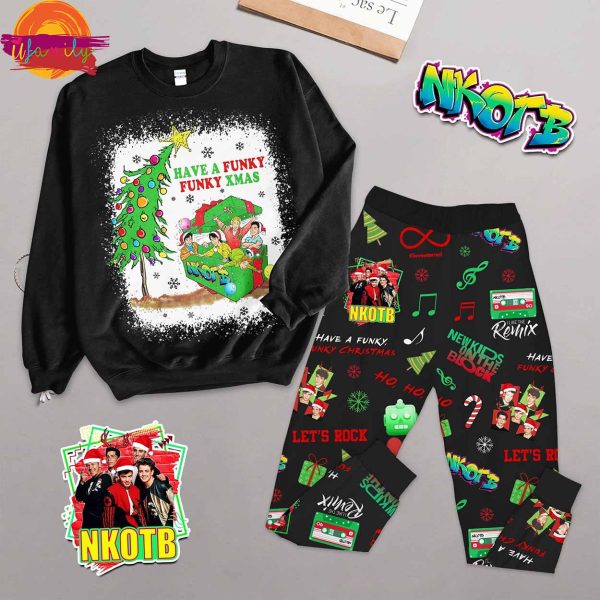 NKOTB Have A Funky Funky Xmas Christmas Long Sleeve Pajama Set