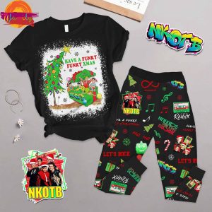 NKOTB Have A Funky Funky Xmas Christmas T Shirt Pajama Set 1