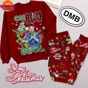 Oh Joy Begin Dave Matthews Band Christmas Long Sleeve Pajama Set For Adults