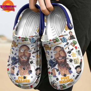 Personalized Post Malone Happy Birthday Crocs For Sale 3