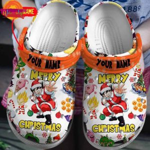 Personalized Songoku Santa Christmas Crocs Shoes 1