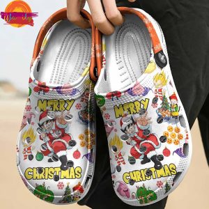 Personalized Songoku Santa Christmas Crocs Shoes 3