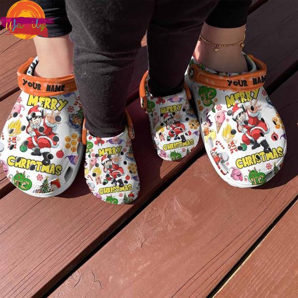 Personalized Songoku Santa Christmas Crocs Shoes