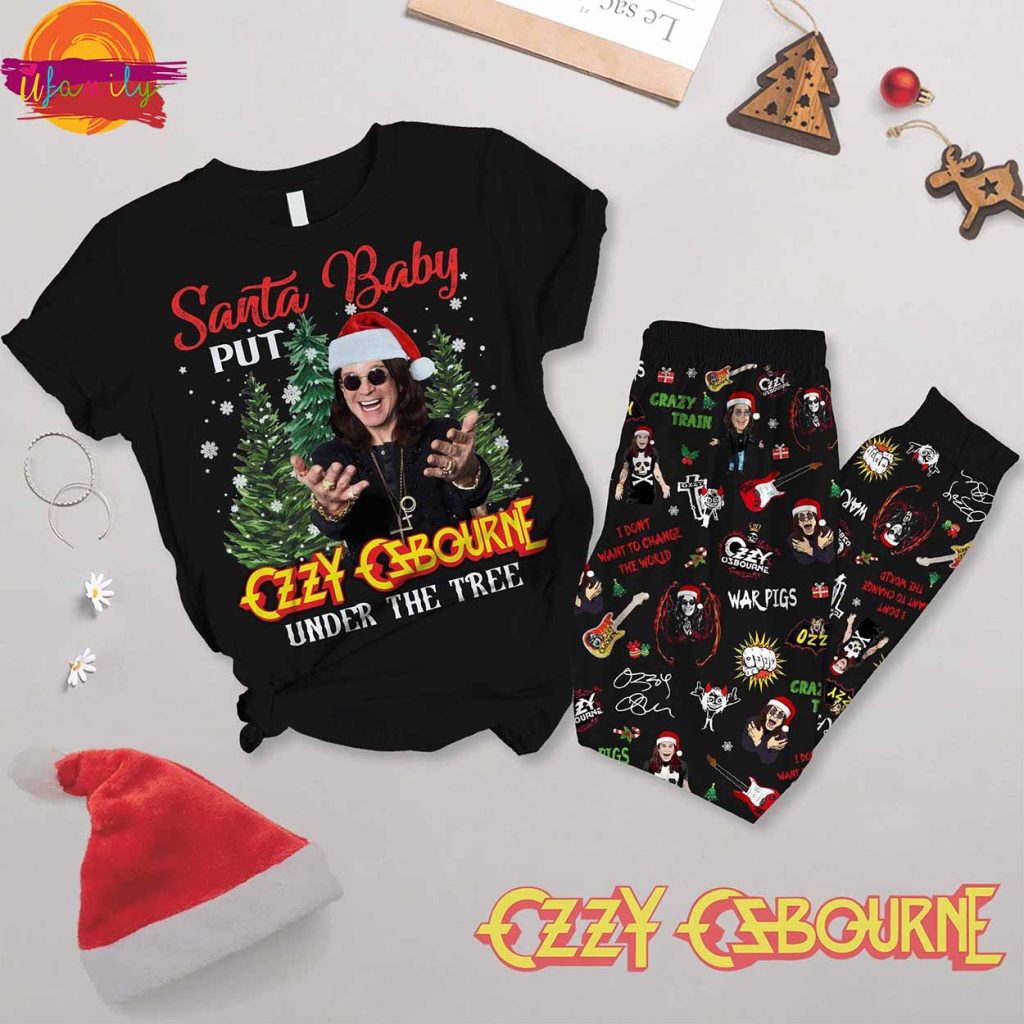 Santa Baby Put Ozzy Osbourne Christmas T Shirt Pajama Set