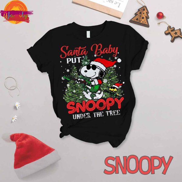 Santa Baby Put Snoopy Under The Tree T Shirt Pajama Set