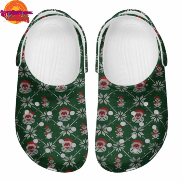 Santa Claus And Snowflower Christmas Crocs Style