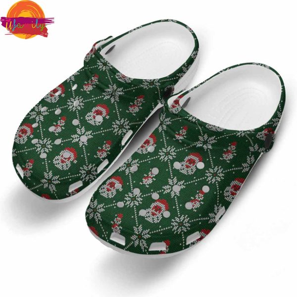 Santa Claus And Snowflower Christmas Crocs Style