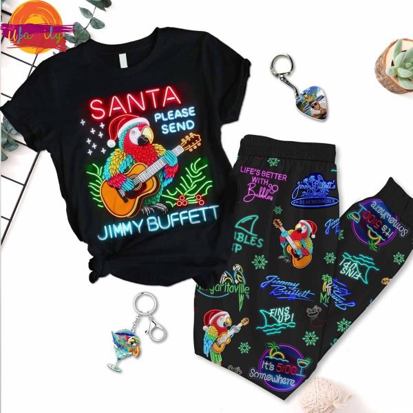 Santa Please Send Jimmy Buffett Pajama Shirt