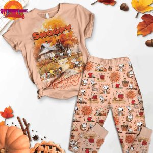 Snoopy Happy Thanksgiving T Shirt Pajama Set