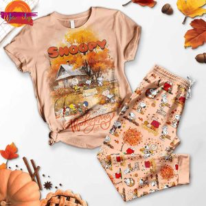 Snoopy Happy Thanksgiving T Shirt Pajama Set