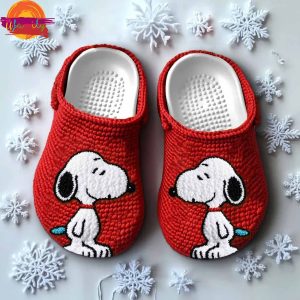 Snoopy Knit Effect Red Crocs