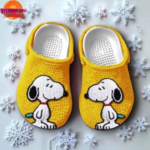 Snoopy Knit Effect Yellow Crocs