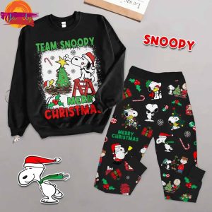 Team Snoopy Merry Christmas Long Sleeve Pajama Set