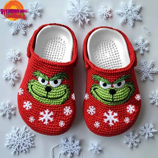 The Grinch Knit Effect Red Crocs Footwear