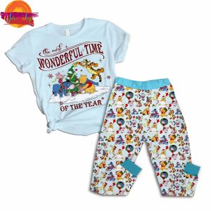 The Most Wonderful Time Of The Year Winnie The Pooh Blue Pajama Christmas