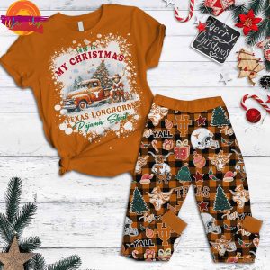 This Is My Christmas Texas Longhorns Pajama Shirt 5