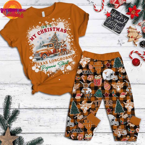 This Is My Christmas Texas Longhorns Pajama Shirt