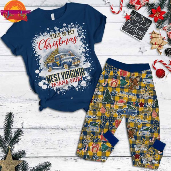 This Is My Christmas West Virginia Mountaineers Pajama Shirt