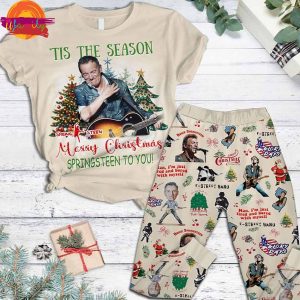 Tis The Season Merry Christmas Springsteen To You T Shirt Pajama Set 1