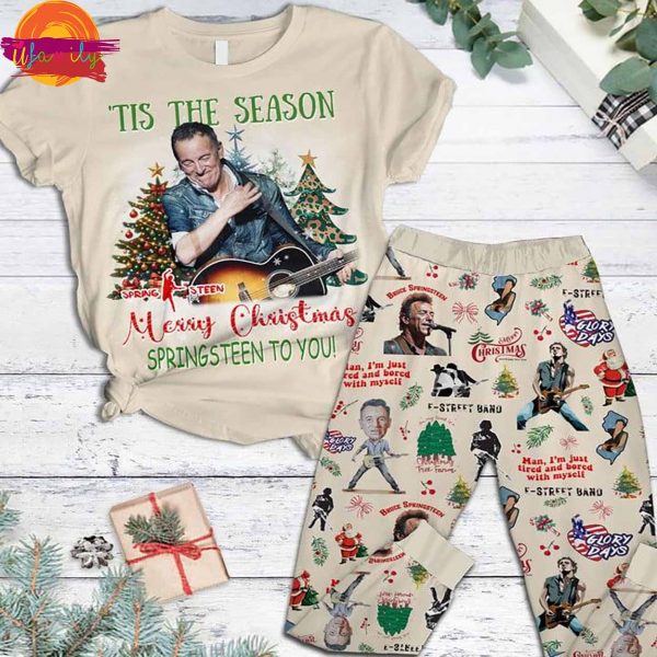 Tis The Season Merry Christmas Springsteen To You T Shirt Pajama Set