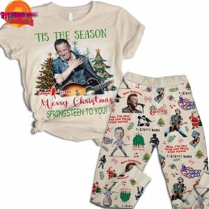 Tis The Season Merry Christmas Springsteen To You T Shirt Pajama Set 2