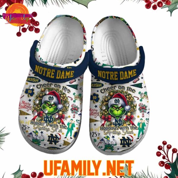 Unique Notre Dame The Grinch Christmas Crocs Shoes