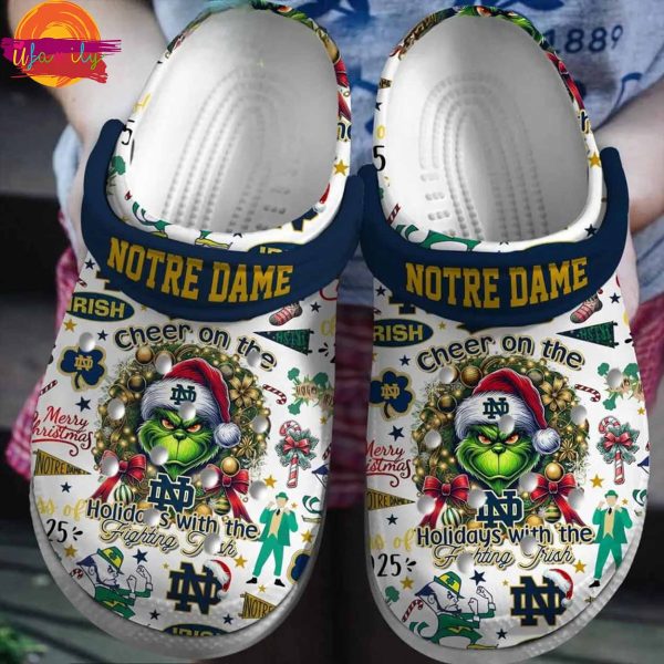 Unique Notre Dame The Grinch Christmas Crocs Shoes