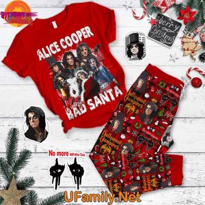 Alice Cooper is Very Bad Santa T Shirt Pajama Set 1