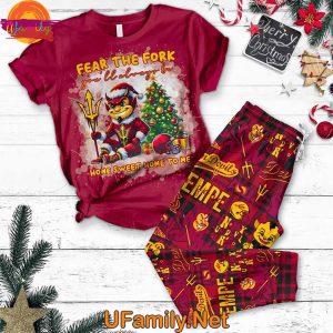 Arizona State Sun Devils Fear the Fork T Shirt Pajama Set 1