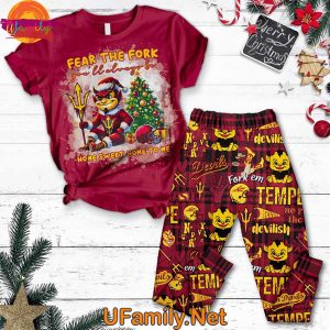 Arizona State Sun Devils Fear the Fork T Shirt Pajama Set 2