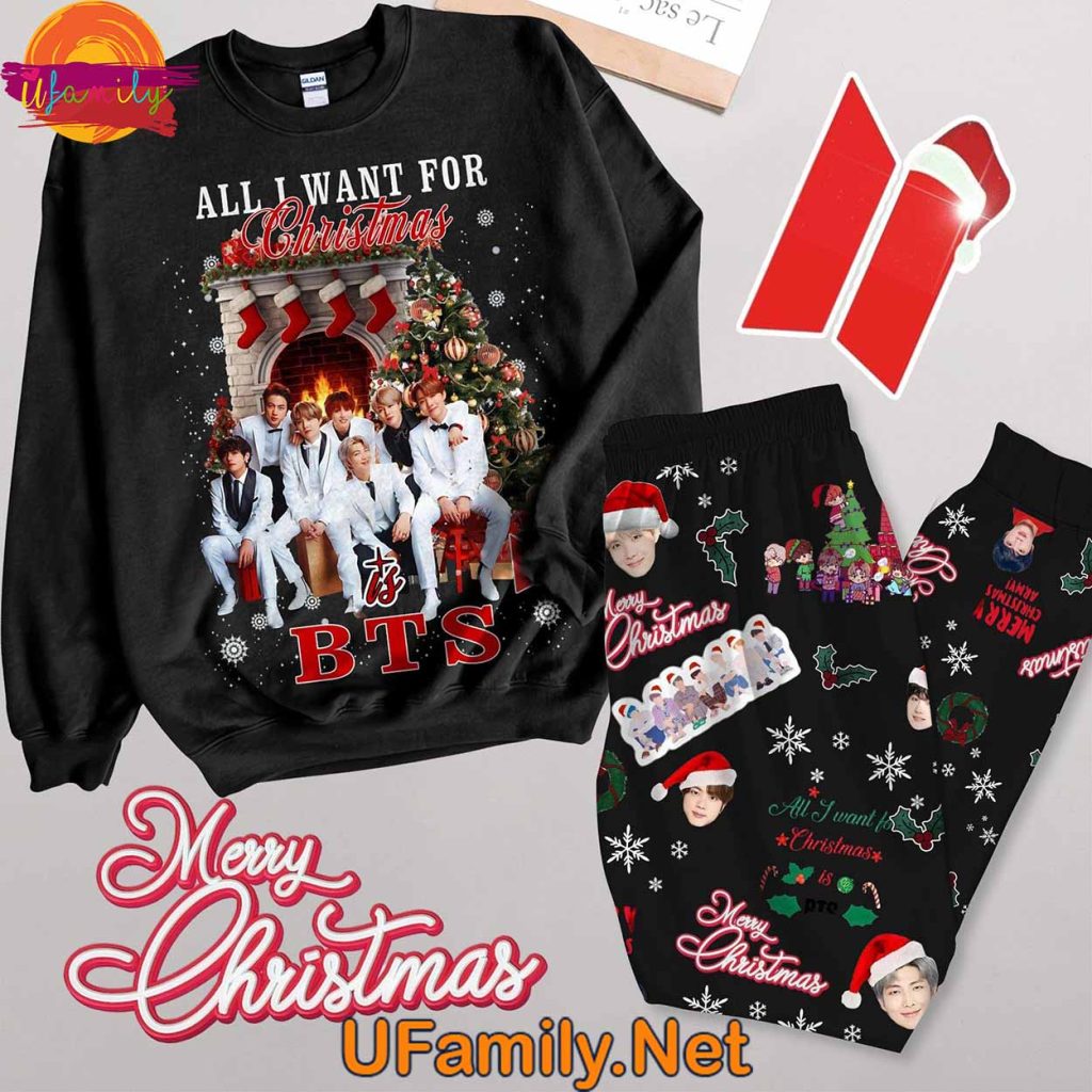 BTS Christmas Long Sleeve Pajama Set