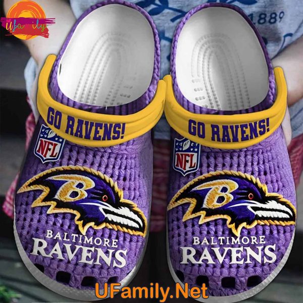 Baltimore Ravens Knit Effect Crocs For Sale