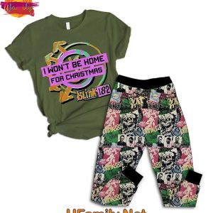 Blink 182 Wont Be Home For Christmas T Shirt Pajama Set 1