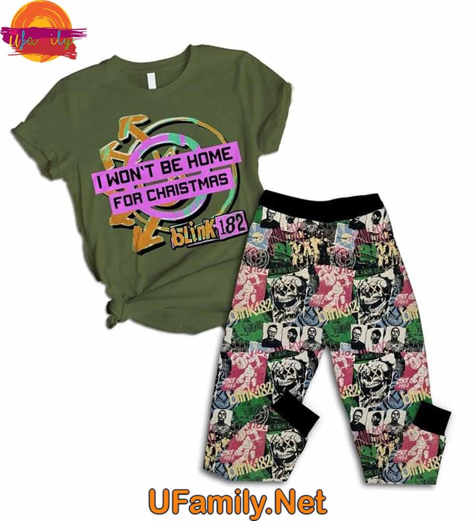 Blink-182 Won't Be Home For Christmas T Shirt Pajama Set