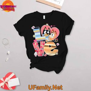 Bluey Couple Valentine 2025 T Shirt Pajama Set