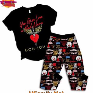 Bon Jovi T Shirt Pajama Set – You Give Love A Bad Name