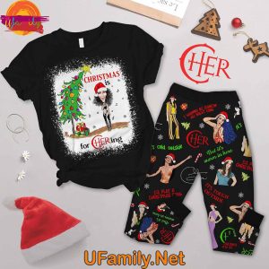 Cher Christmas T Shirt Pajama Set 1