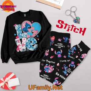 Couple Stitch And Angel 2025 Long Sleeve Pajama Set 1