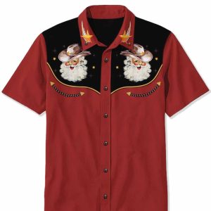 Cowboy Santa Western Christmas Hawaiian Shirt Style