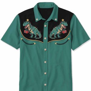 Dinosaur Gifts Christmas Hawaiian Shirt