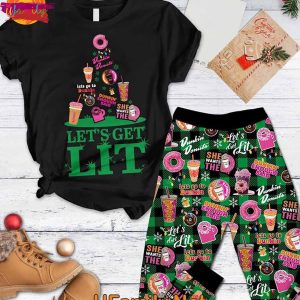 Dunkin DonutLets Get Lit T Shirt Pajama Set 1