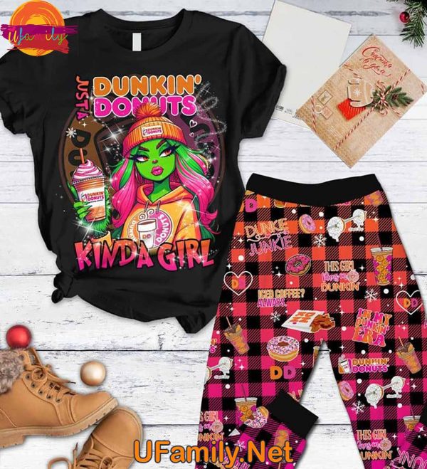 Dunkin Donuts Girl Grinch T Shirt Pajama Sets